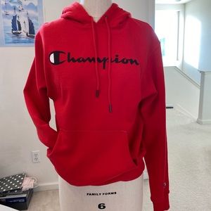 Red Champion hoodie
